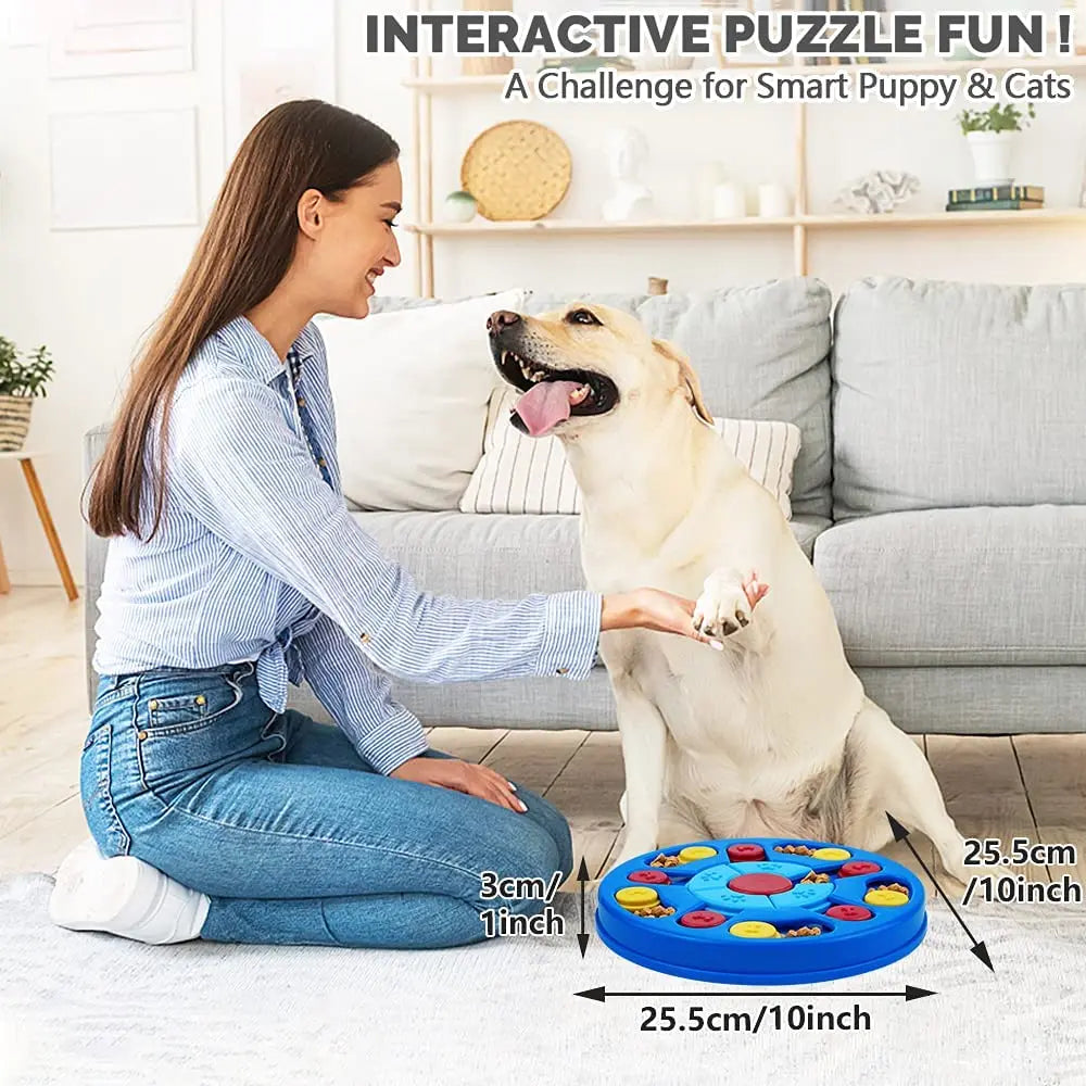 Dog Puzzle Toy Interactive Treat Dispenser, IQ Training & Mental Stimulation Feeder for Dogs and Cats, Slow Feeding Pet Toy, Mental Enrichment Toy