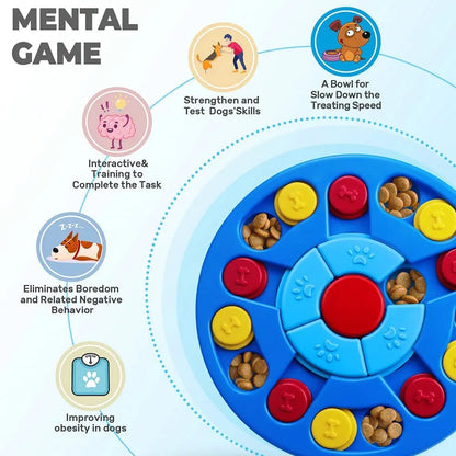 Dog Puzzle Toy Interactive Treat Dispenser, IQ Training & Mental Stimulation Feeder for Dogs and Cats, Slow Feeding Pet Toy, Mental Enrichment Toy