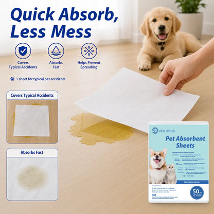 L&W BROS. Pet Absorbent Sheets, Not Traditional Pee Pads, Quick Absorbent Paper Towels for Dog Pee Stain & Odor Remover