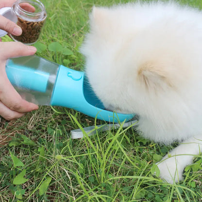10Oz Bpa-Free ABS+PC Portable Dog Water Bottle, 3-In-1 Pet Travel Bowl Dispenser with 20Oz Capacity, 100G Snack Compartment & Built-In Poop Bag Holder, Summer Outdoor Walking Hiking Accessory for Large Dogs