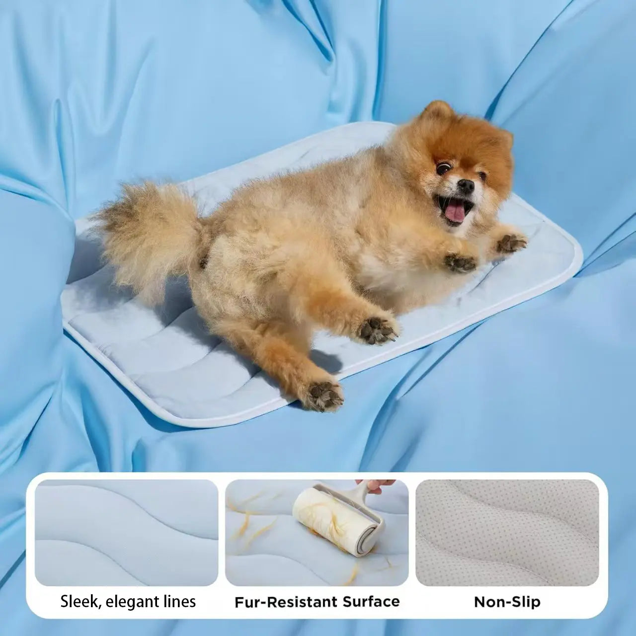 Cooling Pet Mat Eco-Friendly Cooling Pad for Large Dogs Pet Owners Pet and Cat House Use in Crate Tunk Camping Outdoors Portable Machine Washable Durable without Gel Outdoor Activities Summer Extra Large Pad for Small Big Dogs Cats