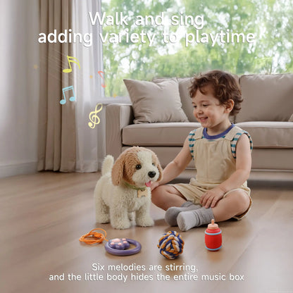 TUMAMA Realistic Interactive Puppy - Walking, Barking Dog Toy with Leash & 6 Songs! Touch & Voice Activated Smart Pet with DIY Feeding Set, Soft Huggable Plush for Imaginative Play & Emotional Development