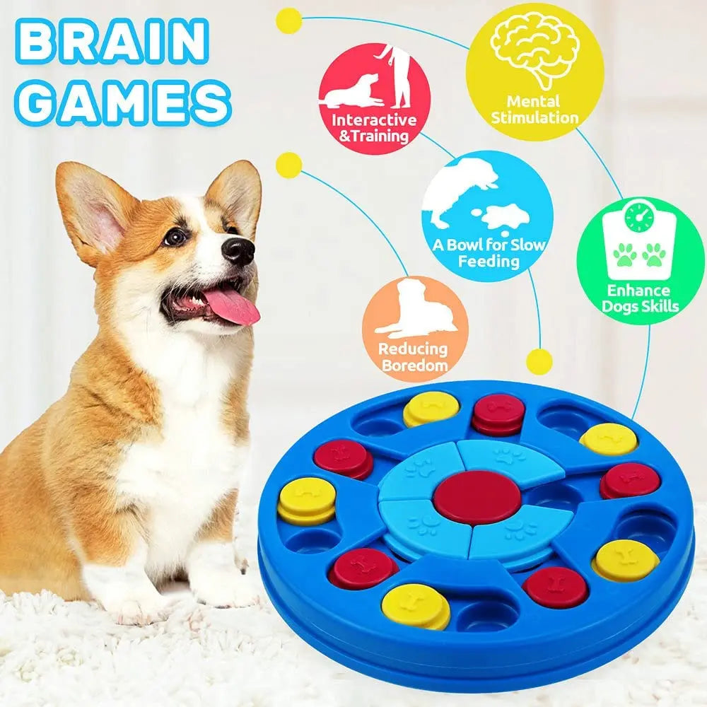 Dog Puzzle Toy Interactive Treat Dispenser, IQ Training & Mental Stimulation Feeder for Dogs and Cats, Slow Feeding Pet Toy, Mental Enrichment Toy