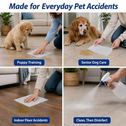 L&W BROS. Pet Absorbent Sheets, Not Traditional Pee Pads, Quick Absorbent Paper Towels for Dog Pee Stain & Odor Remover